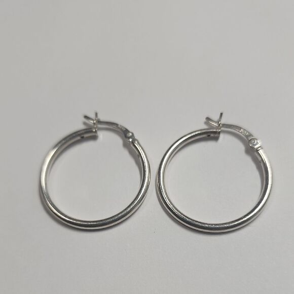 Sterling Silver Hoop Earrings 925 - Picture 1 of 3